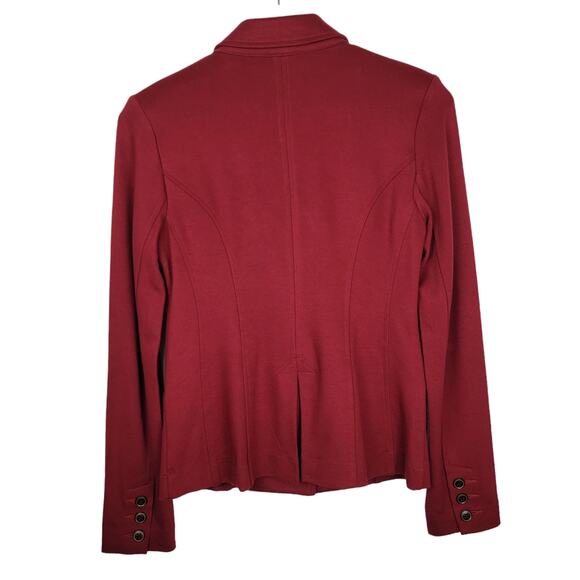 Cabi #3175 Rhubarb Red "Outing Blazer" Button Down Jacket Ponte Knit - Size 0 - Picture 4 of 9